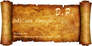 Dézsi Patrik névjegykártya
