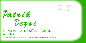 patrik dezsi business card